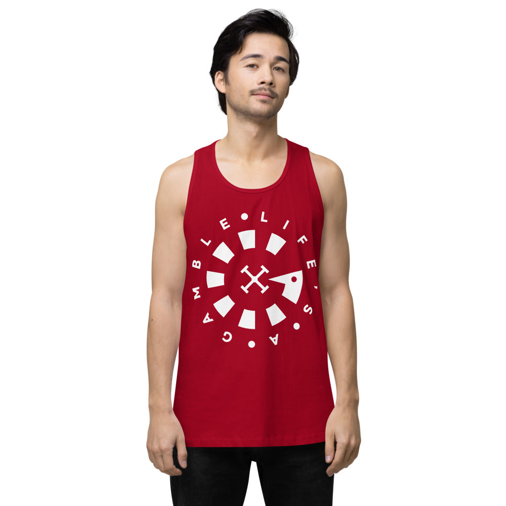 LAG Life's A Gamble Circle White Men’s premium tank top