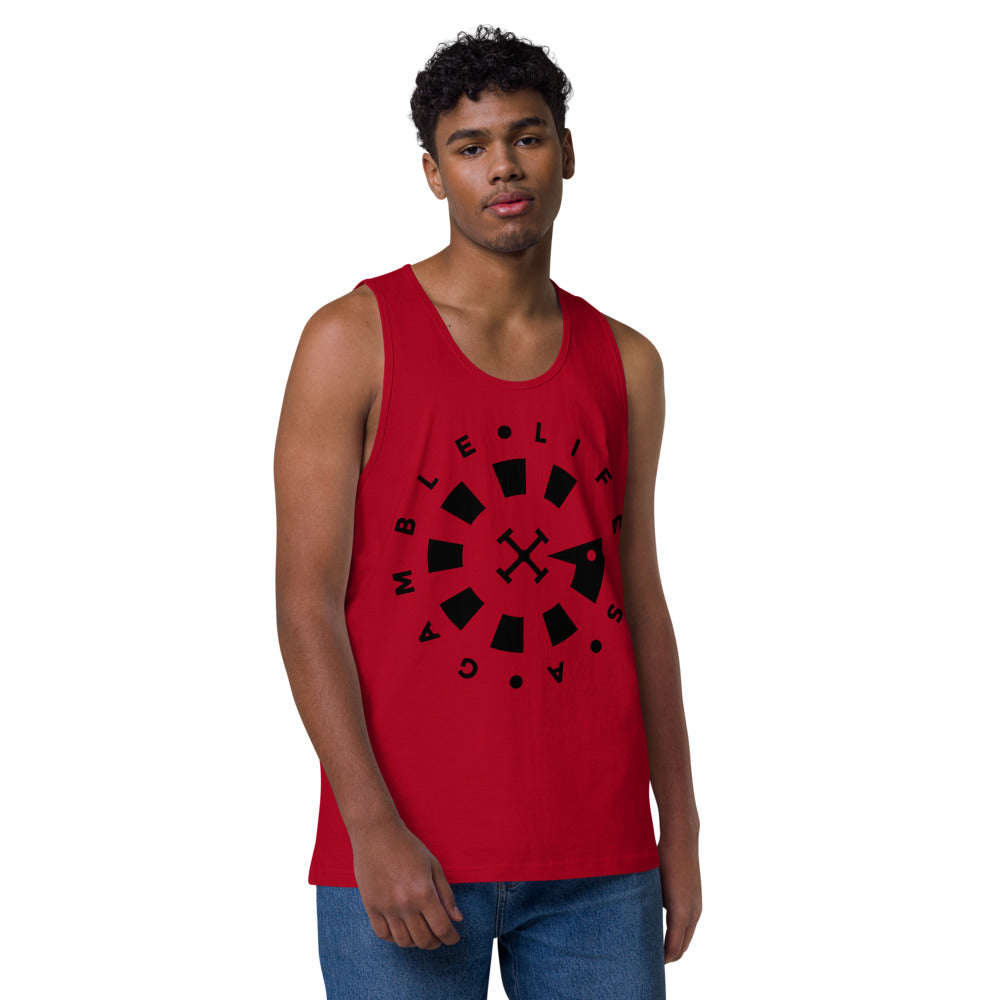 LAG Life's a Gamble Circle Black Men’s premium tank top