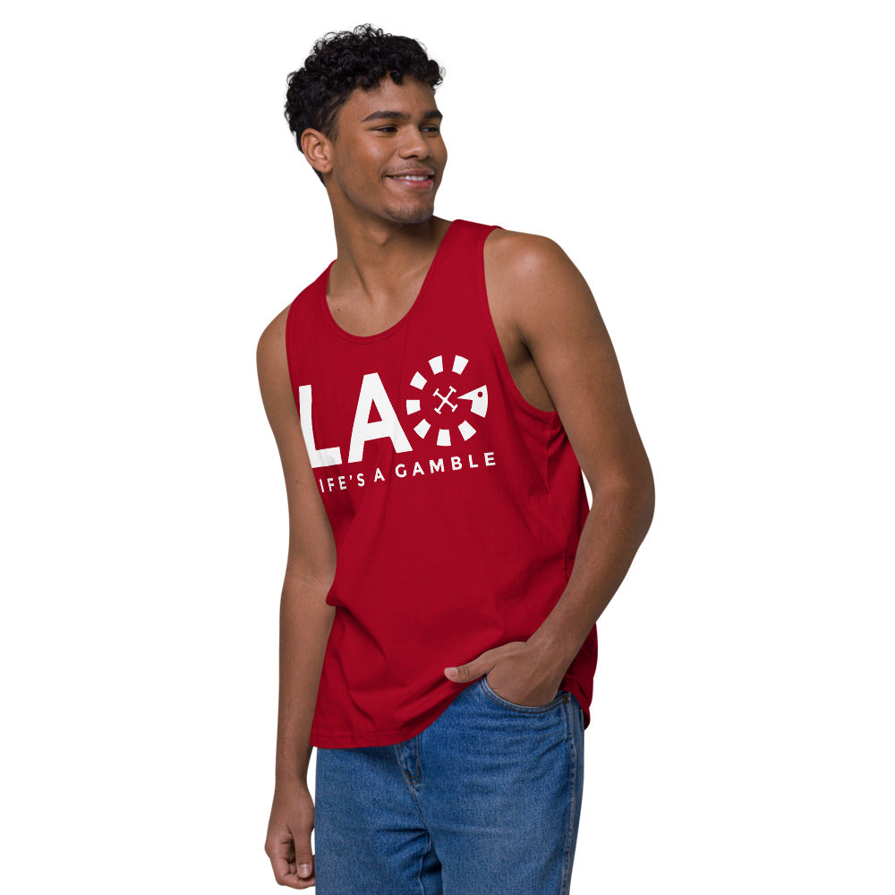 LAG Life's A Gamble White Men’s premium tank top