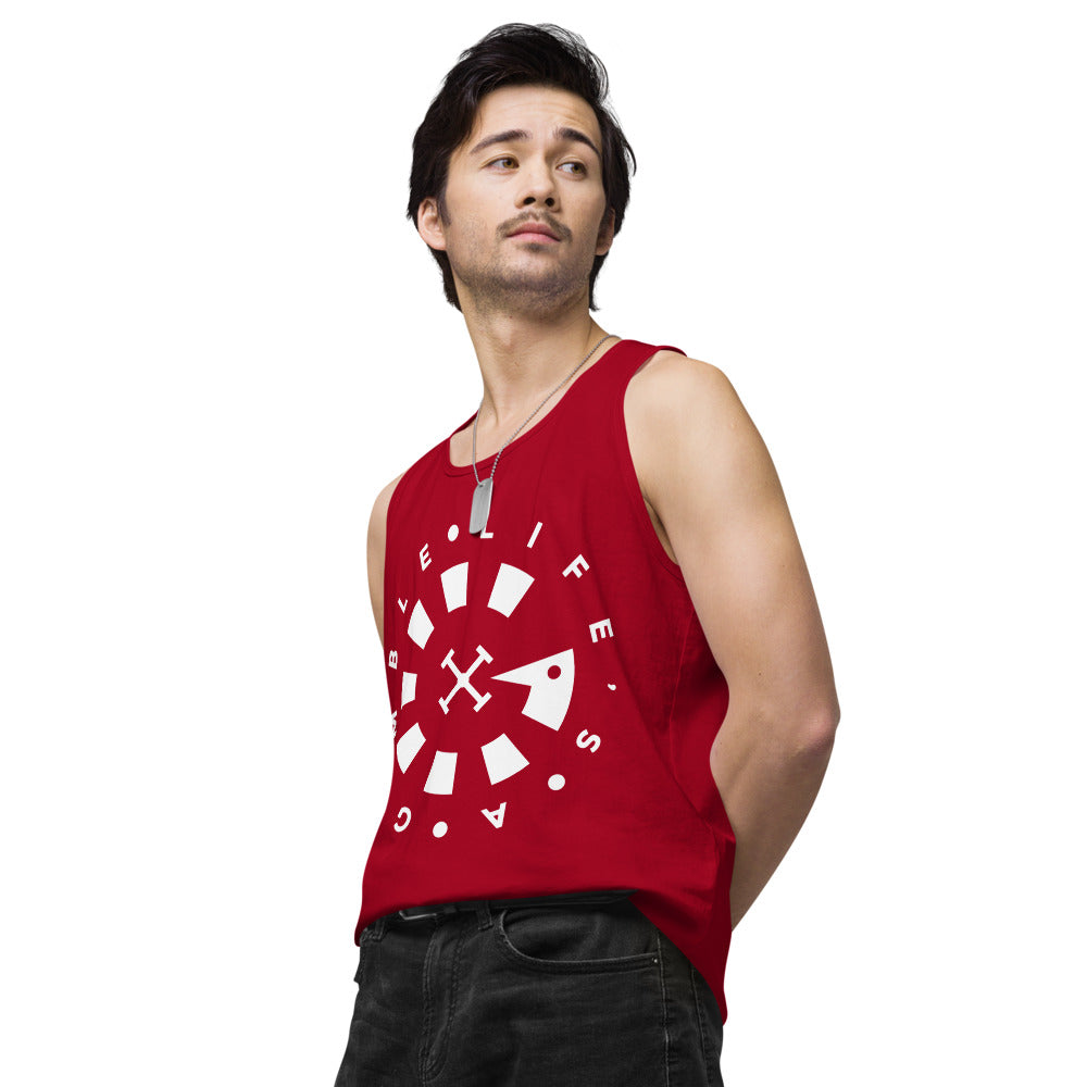 LAG Life's A Gamble Circle White Men’s premium tank top