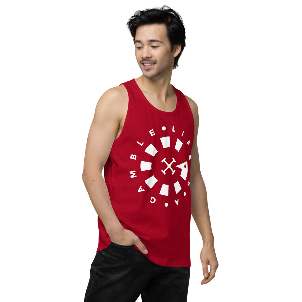 LAG Life's A Gamble Circle White Men’s premium tank top