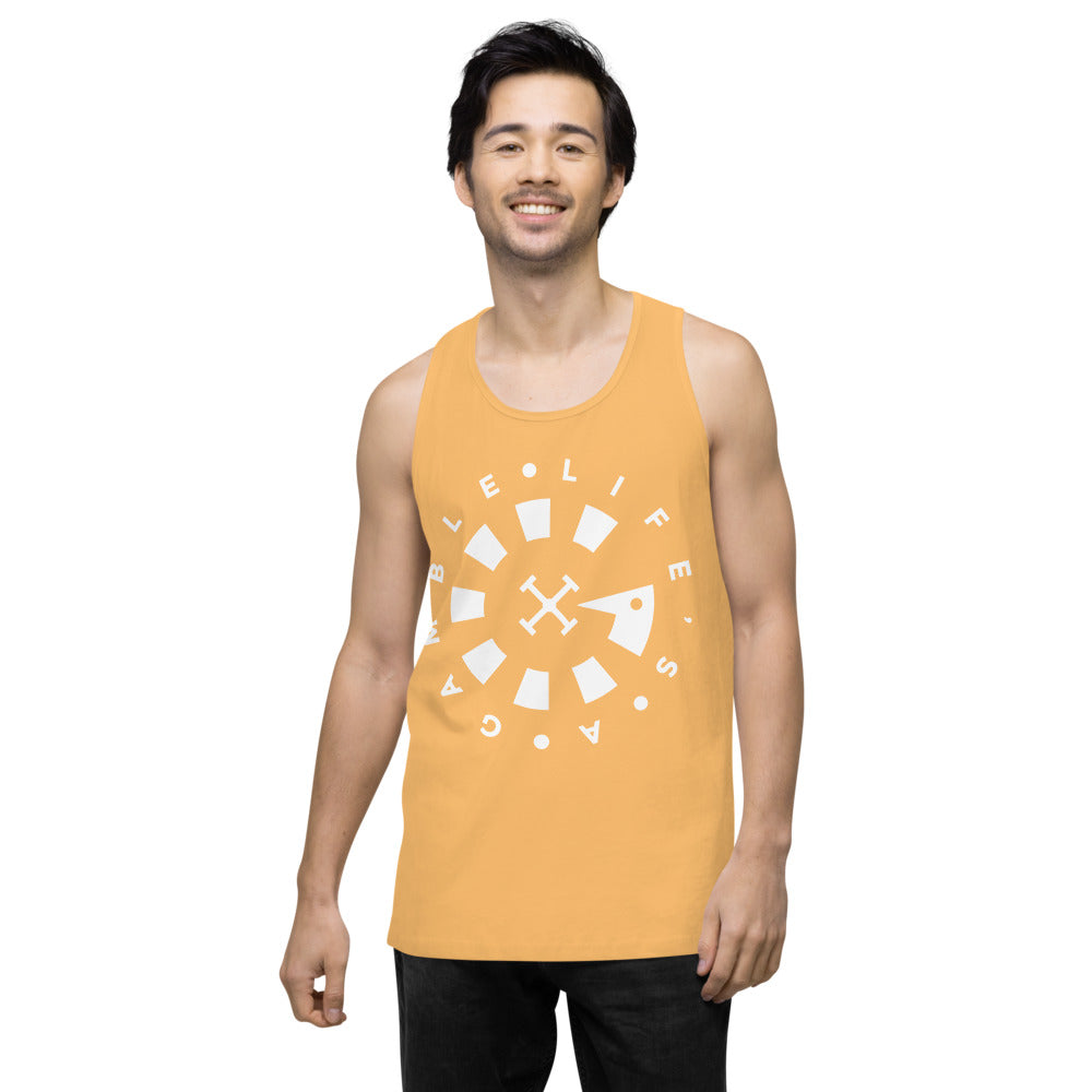 LAG Life's A Gamble Circle White Men’s premium tank top