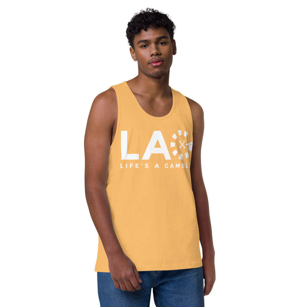 LAG Life's A Gamble White Men’s premium tank top