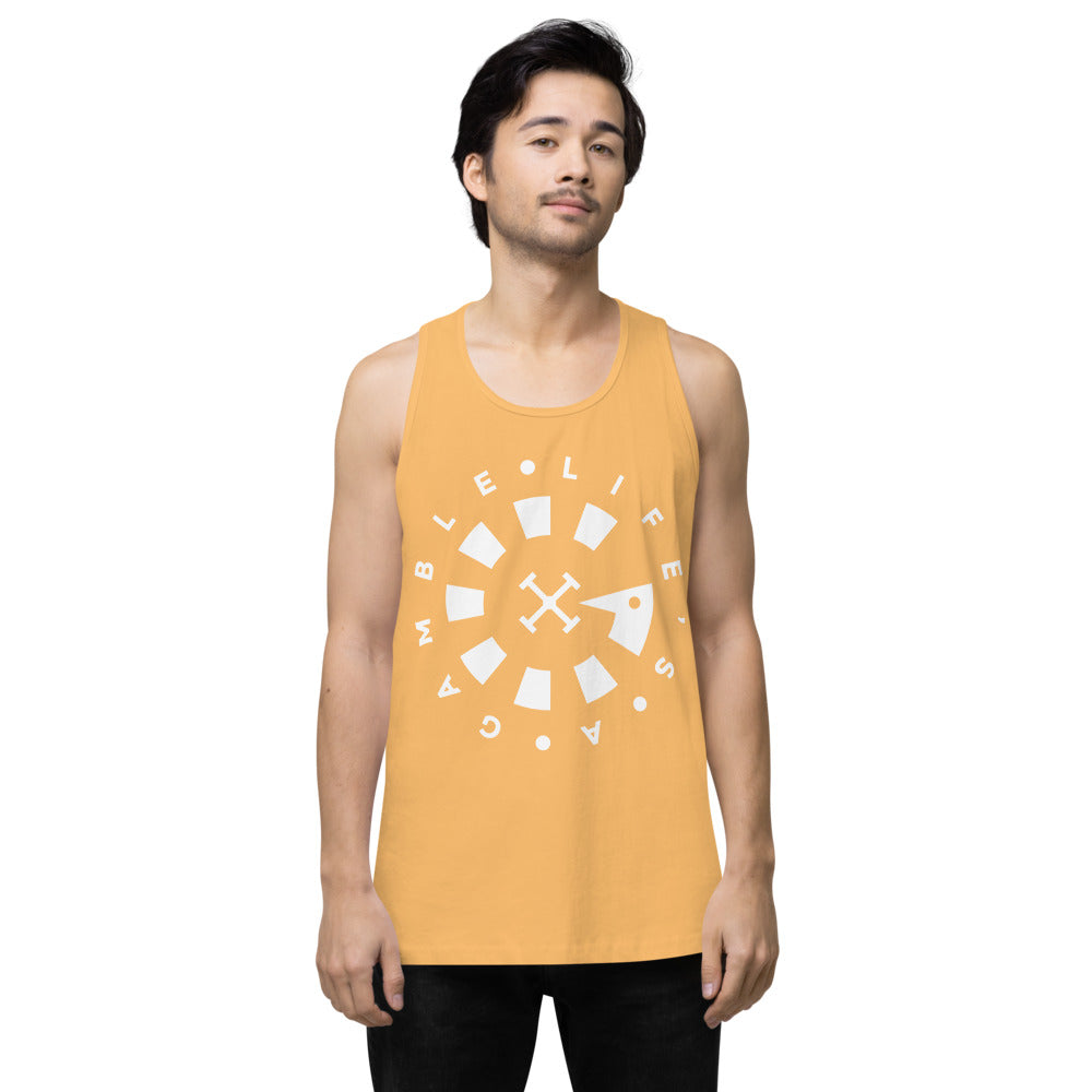 LAG Life's A Gamble Circle White Men’s premium tank top