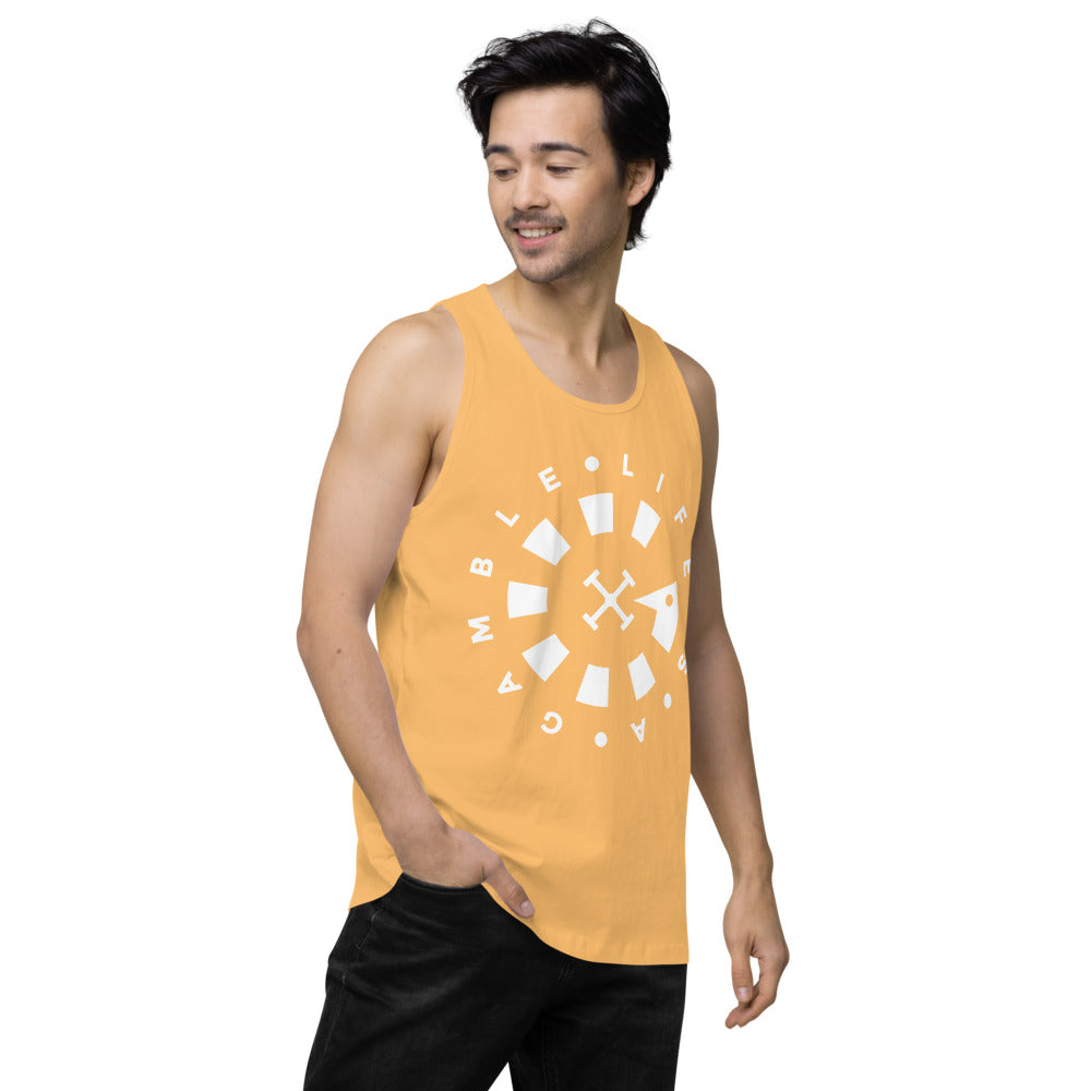LAG Life's A Gamble Circle White Men’s premium tank top