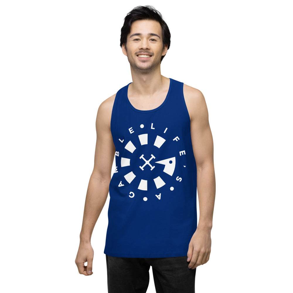 LAG Life's A Gamble Circle White Men’s premium tank top