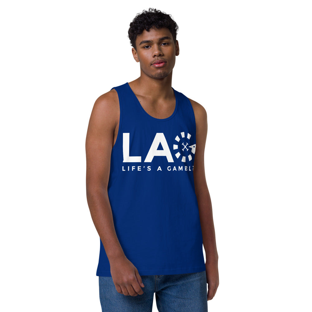 LAG Life's A Gamble White Men’s premium tank top