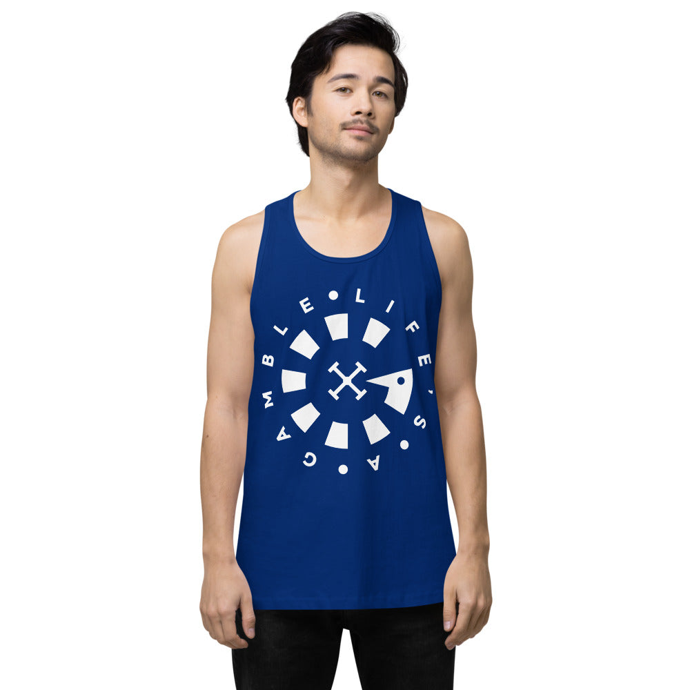 LAG Life's A Gamble Circle White Men’s premium tank top