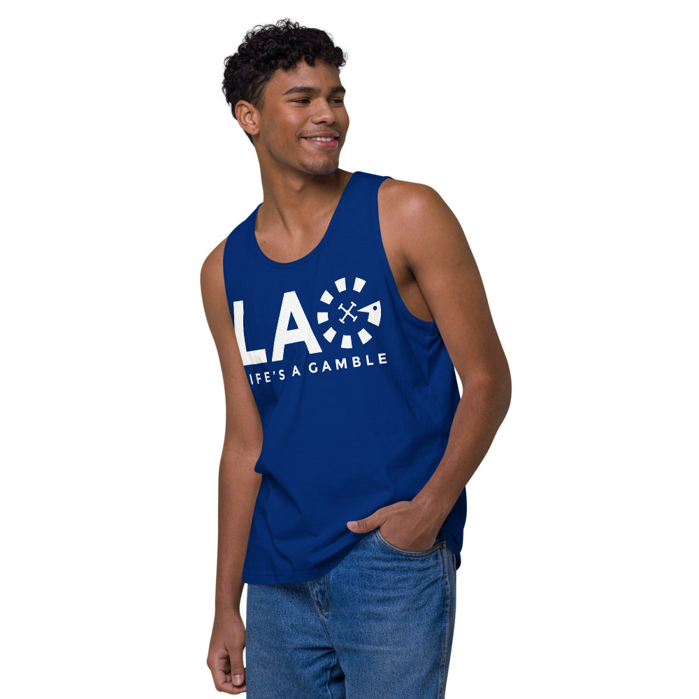 LAG Life's A Gamble White Men’s premium tank top
