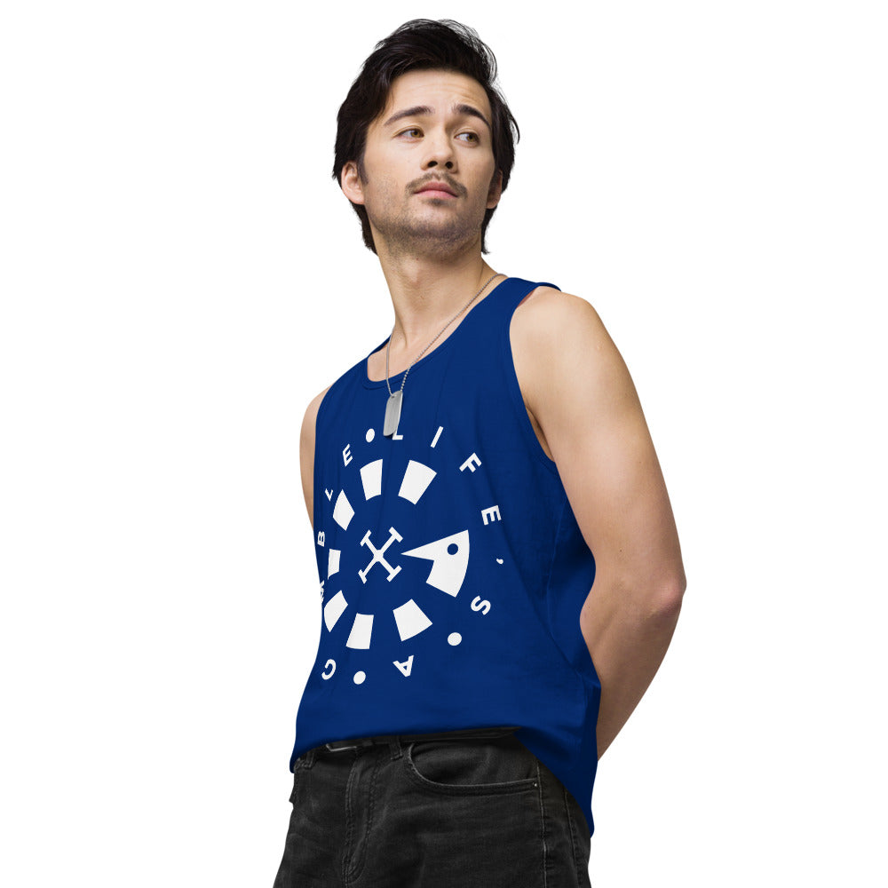 LAG Life's A Gamble Circle White Men’s premium tank top