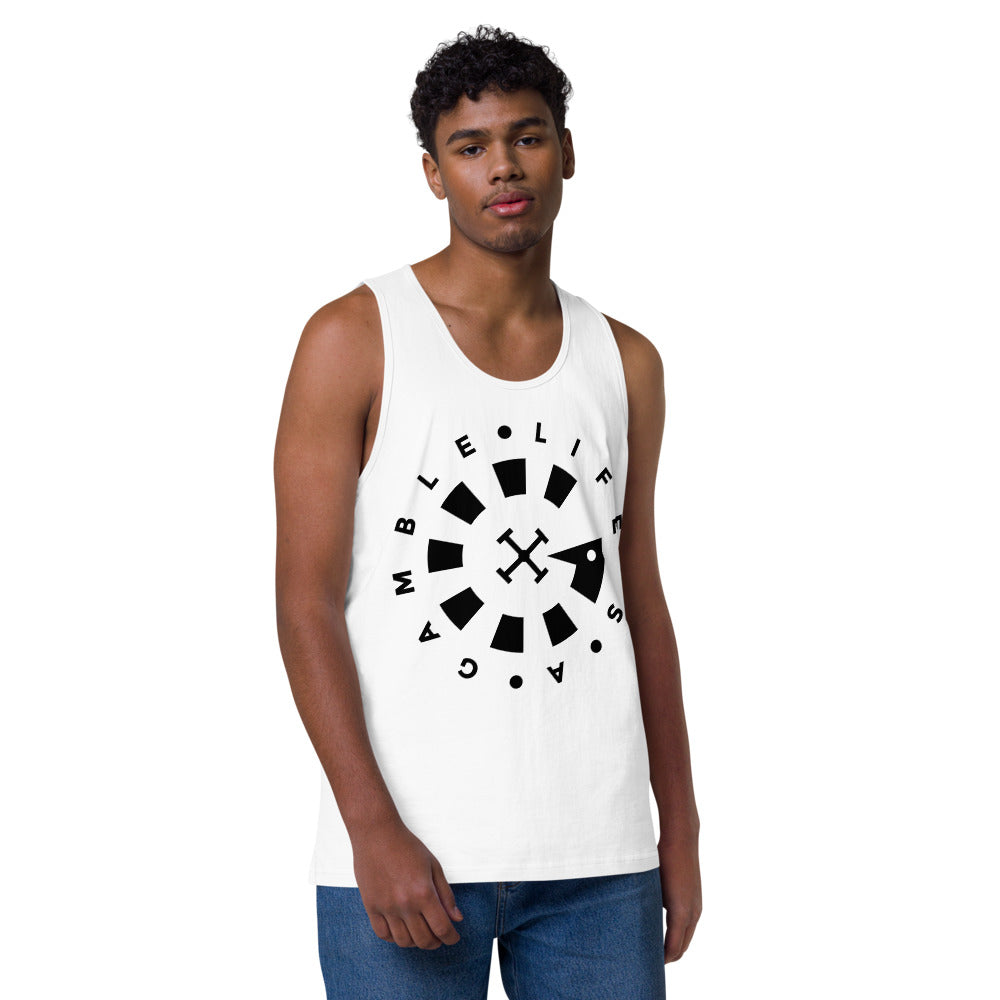 LAG Life's a Gamble Circle Black Men’s premium tank top
