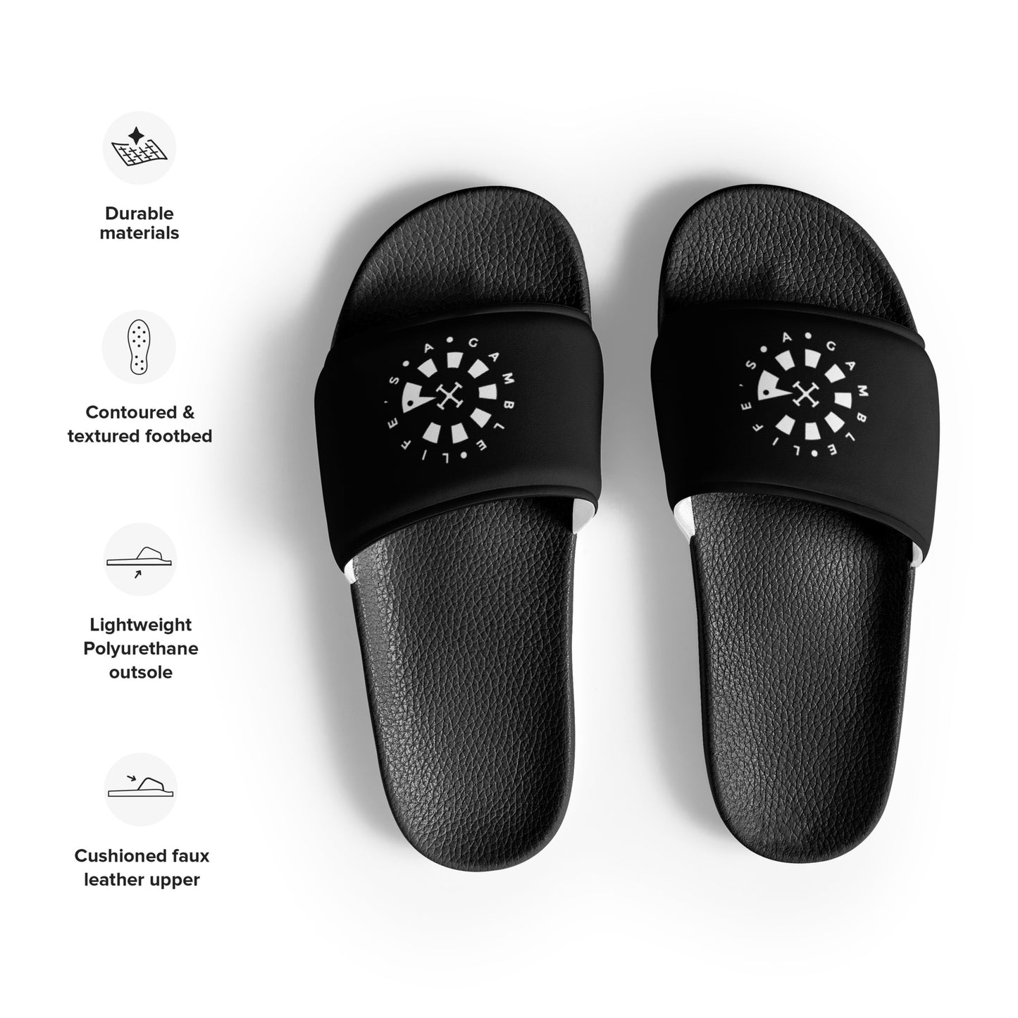 LAG Life's A Gamble Circle White Men’s slides