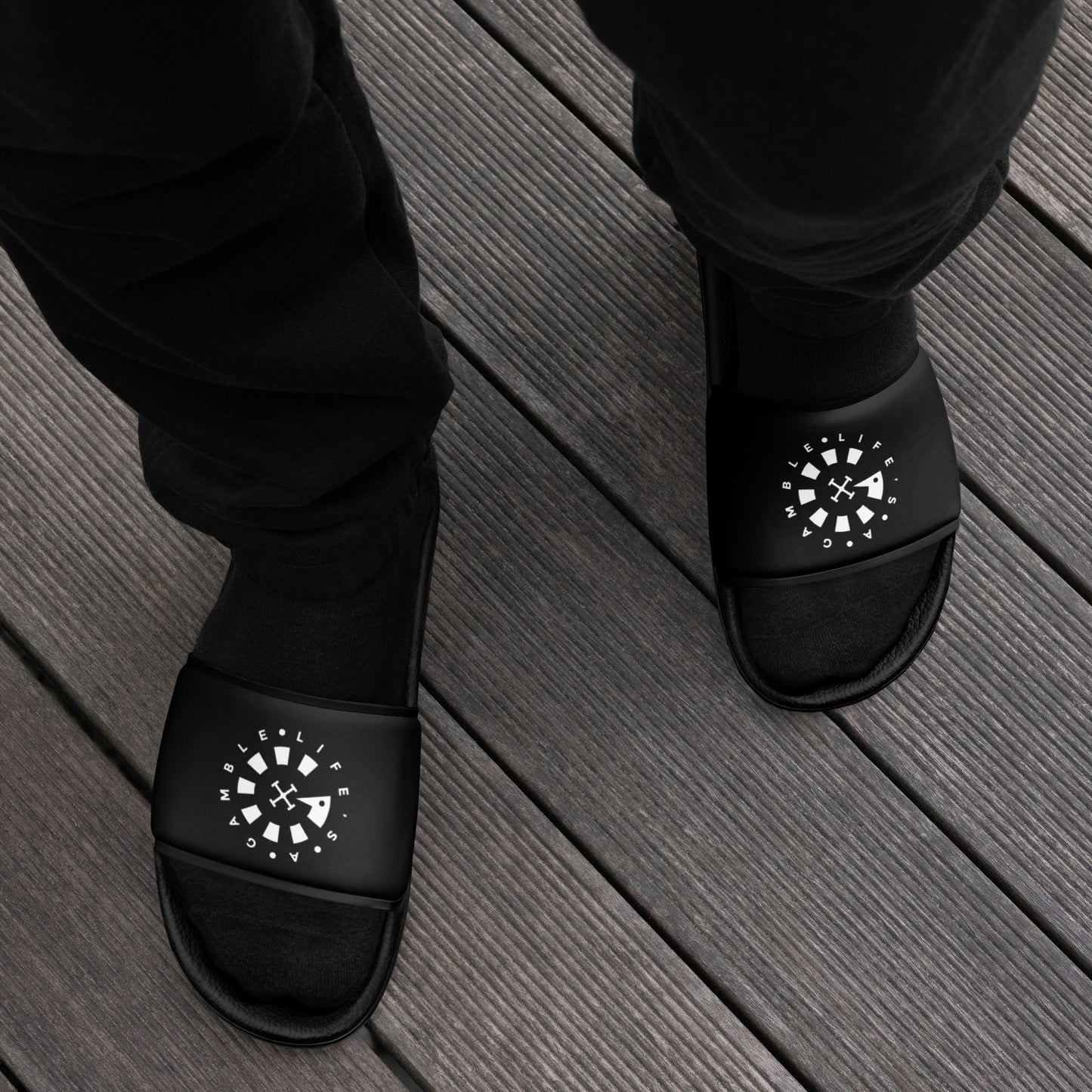 LAG Life's A Gamble Circle White Men’s slides