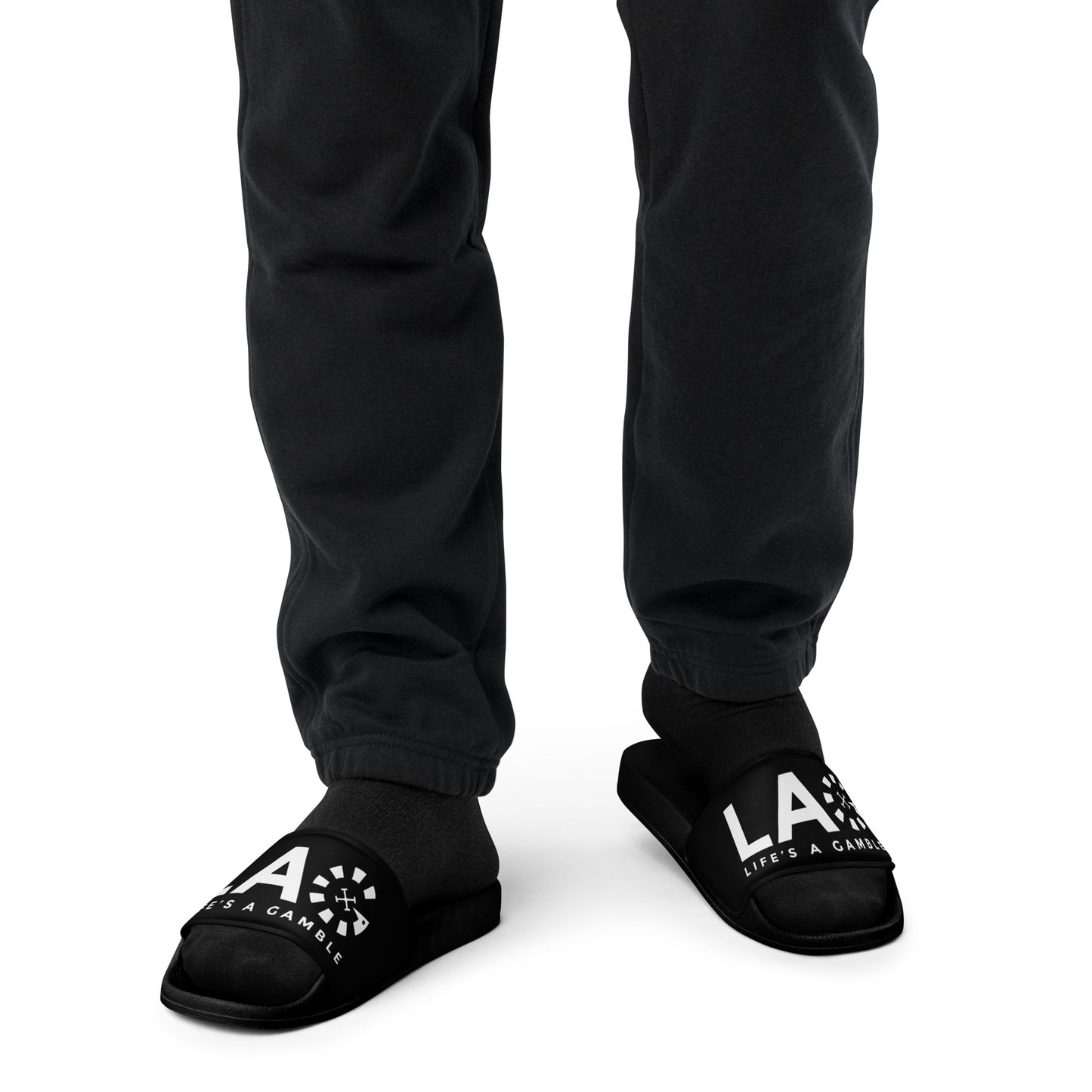 LAG Life's A Gamble White Men’s slides