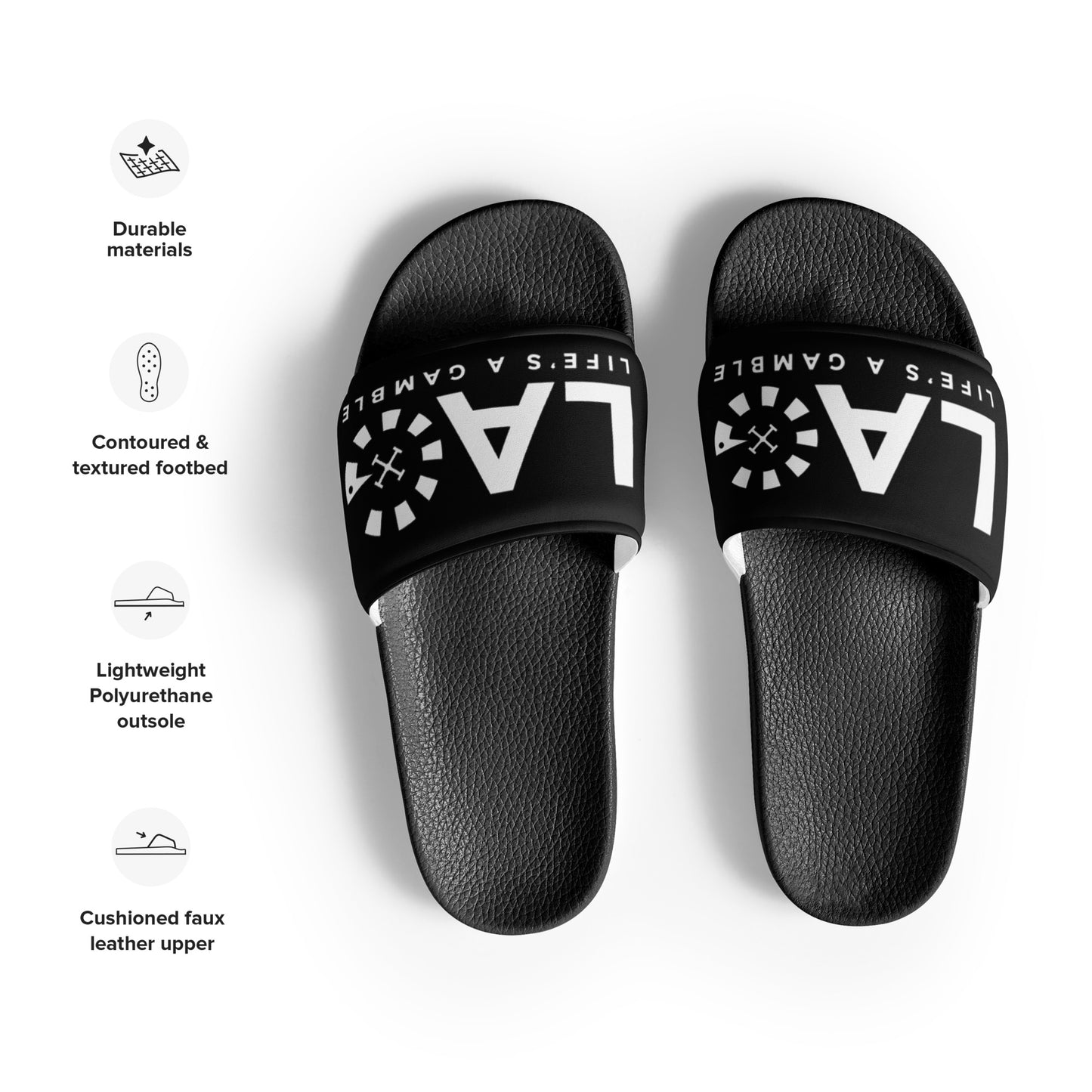 LAG Life's A Gamble White Men’s slides