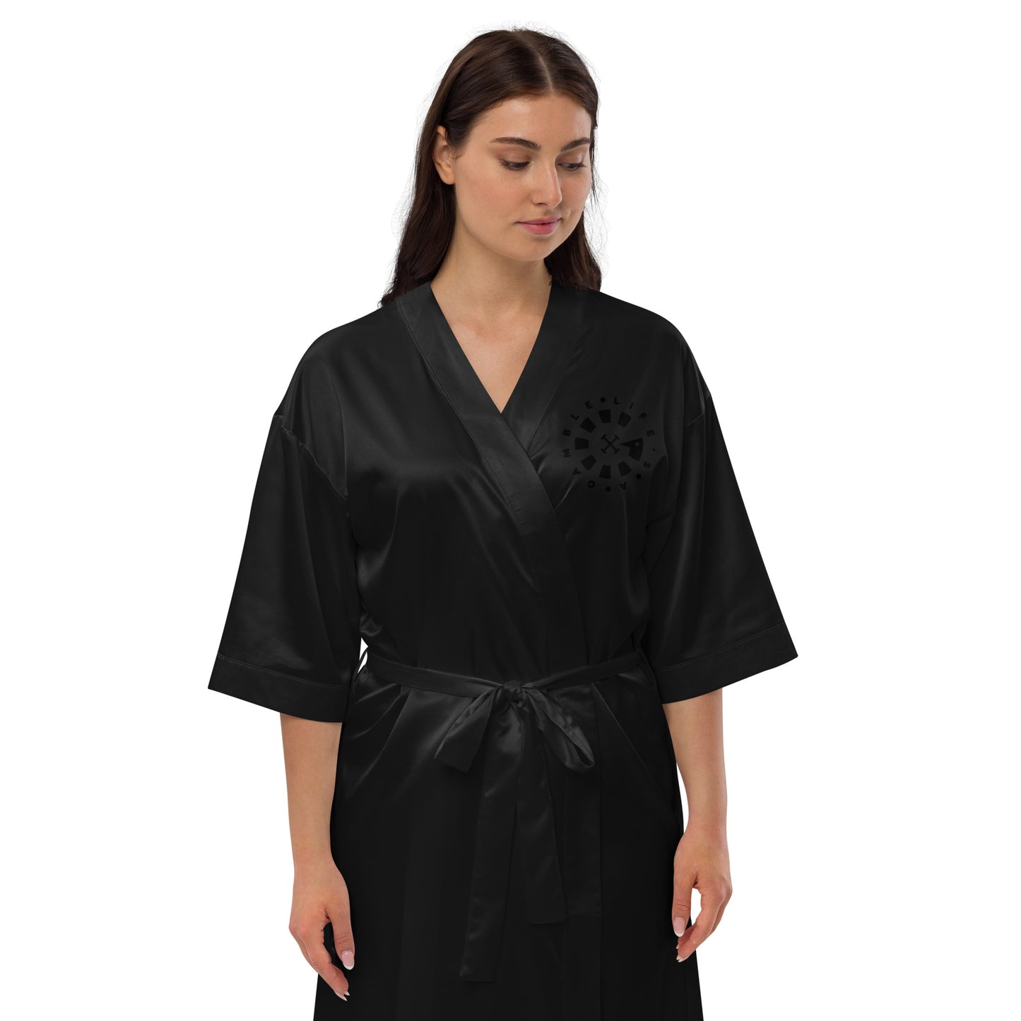LAG Life's A Gamble Circle Black Satin robe