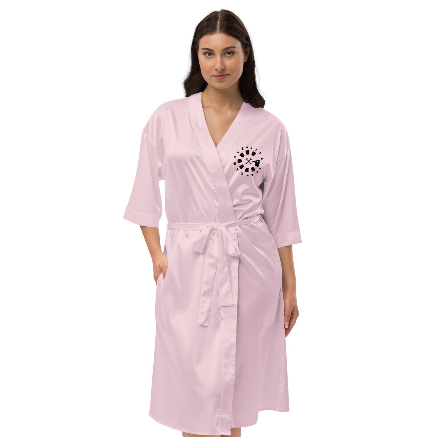 LAG Life's A Gamble Circle Black Satin robe