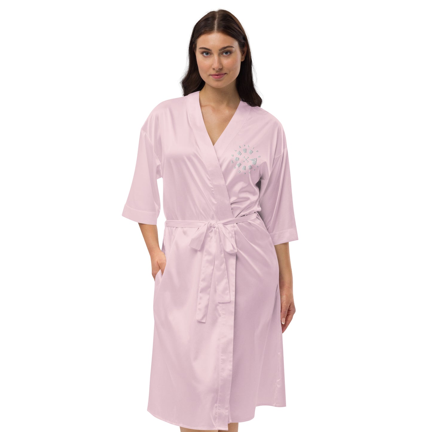 LAG Life's A Gamble Circle White Satin robe