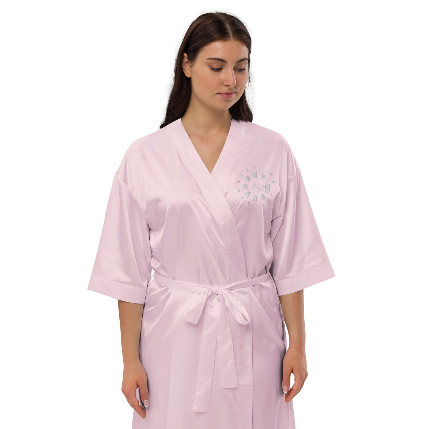 LAG Life's A Gamble Circle White Satin robe