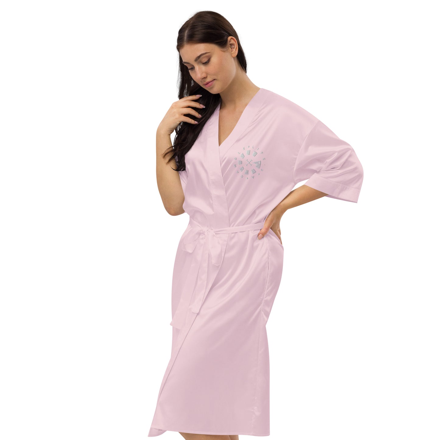 LAG Life's A Gamble Circle White Satin robe