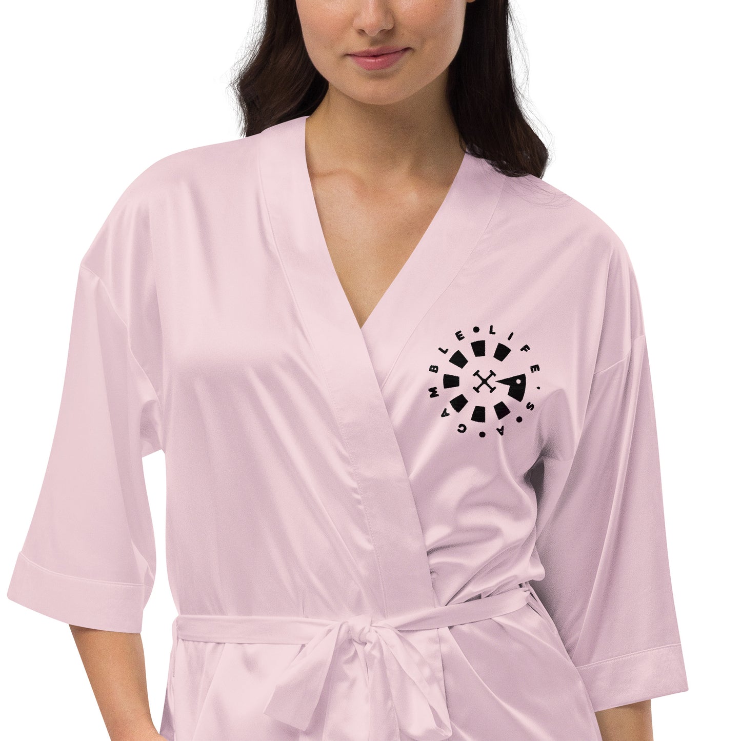 LAG Life's A Gamble Circle Black Satin robe