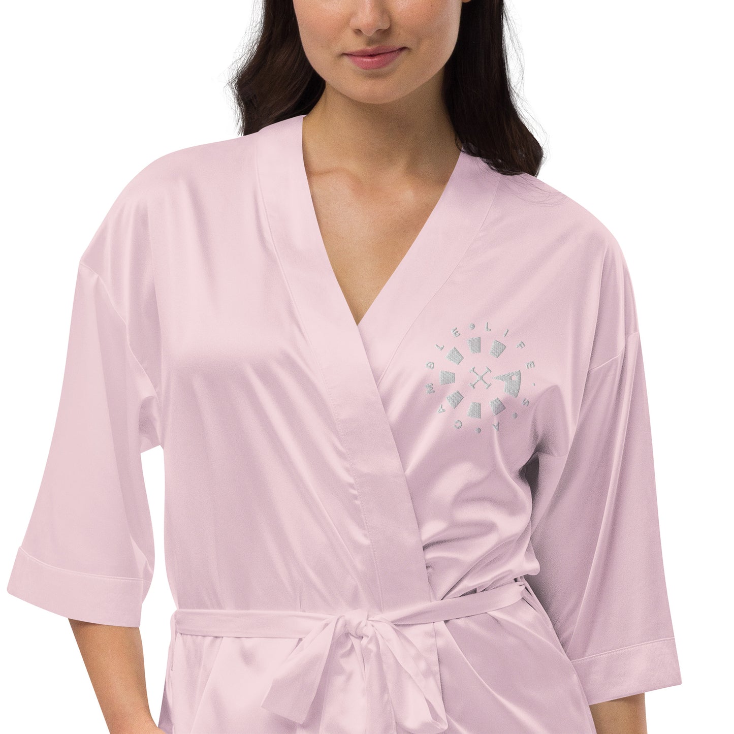 LAG Life's A Gamble Circle White Satin robe