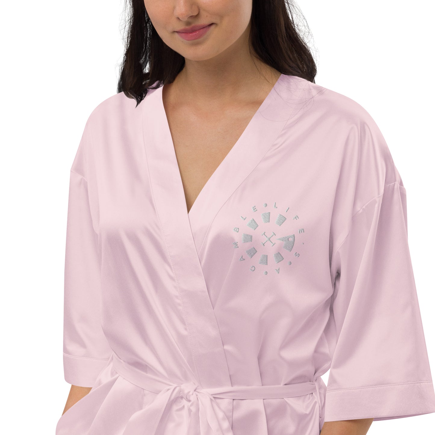 LAG Life's A Gamble Circle White Satin robe