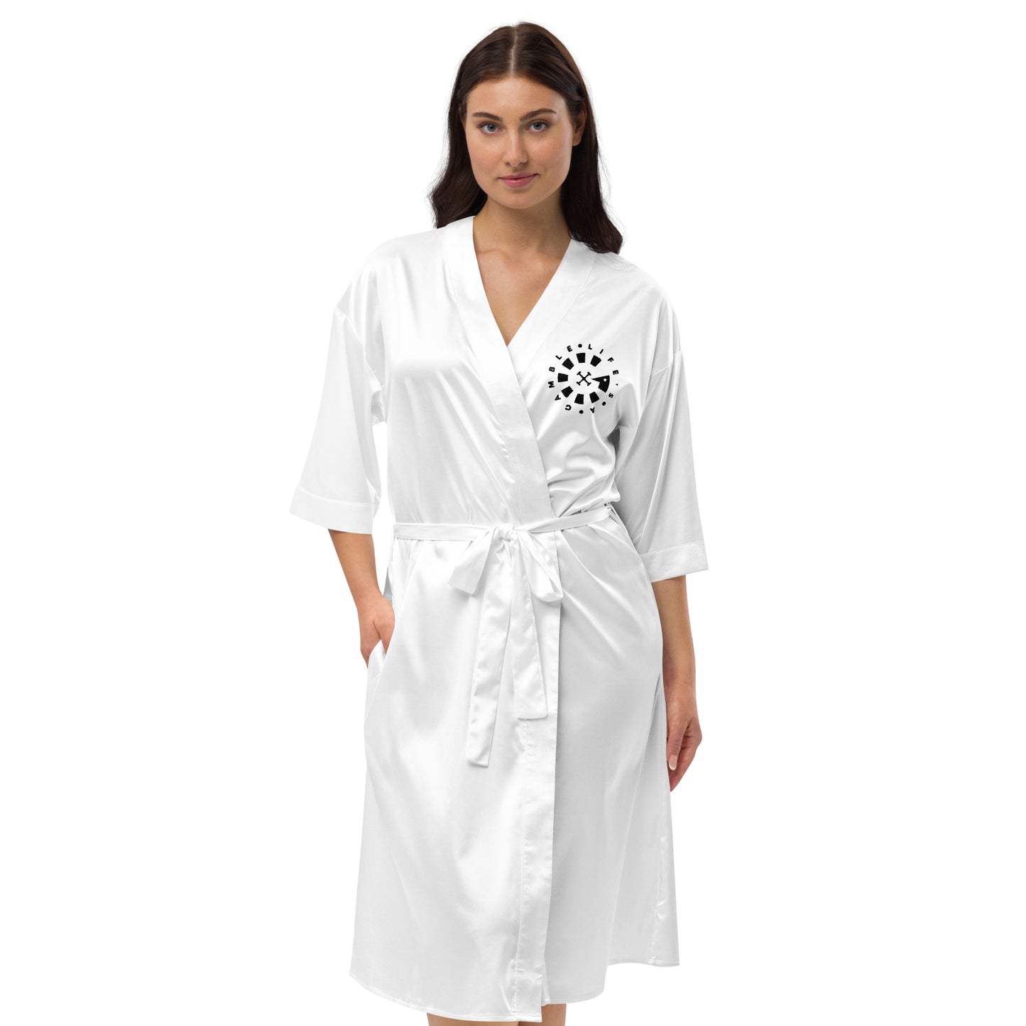 LAG Life's A Gamble Circle Black Satin robe