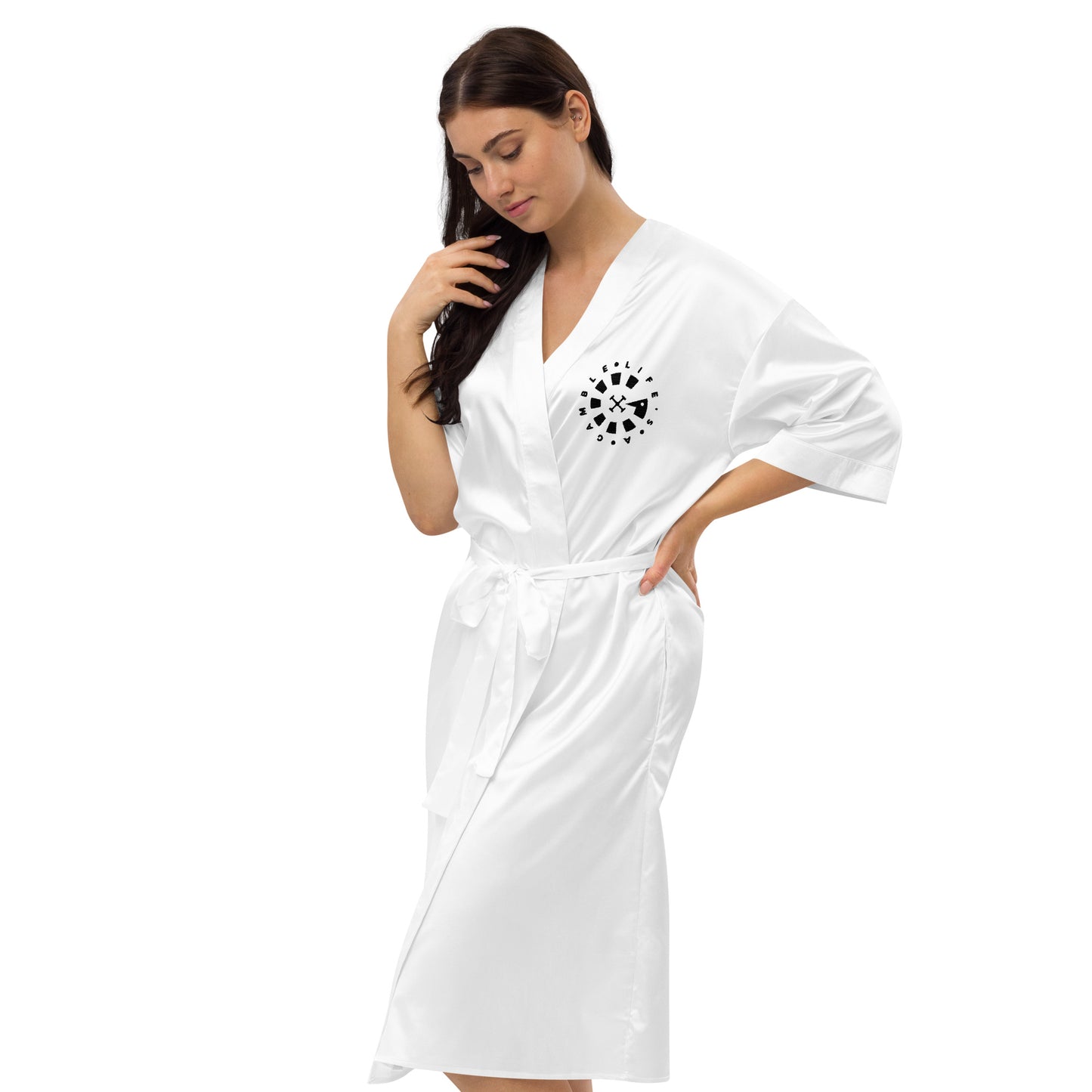 LAG Life's A Gamble Circle Black Satin robe