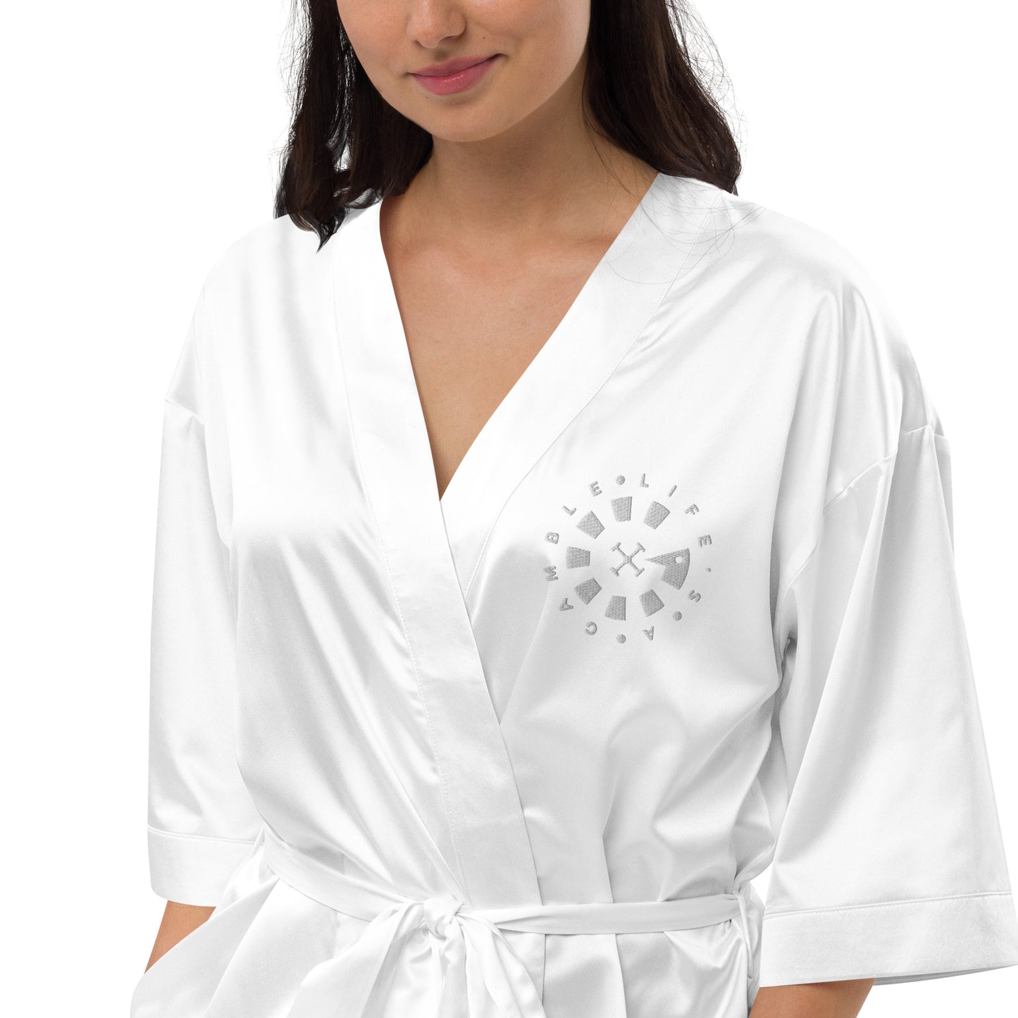 LAG Life's A Gamble Circle White Satin robe