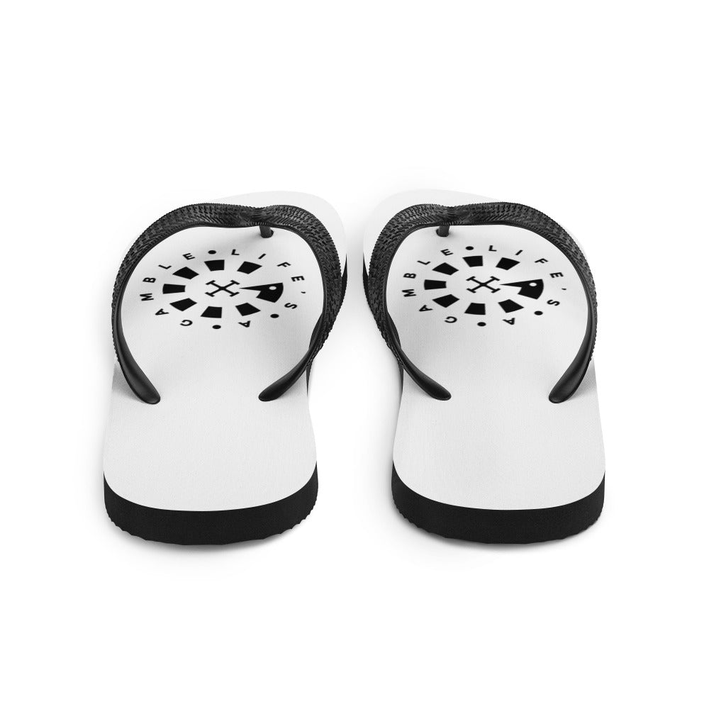 LAG Life's A Gamble Circle Black Flip-Flops
