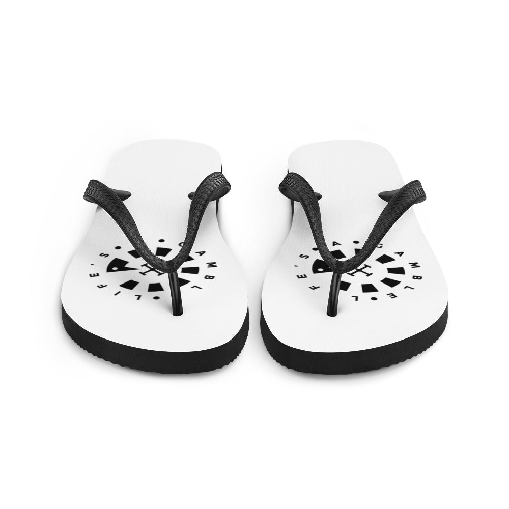 LAG Life's A Gamble Circle Black Flip-Flops
