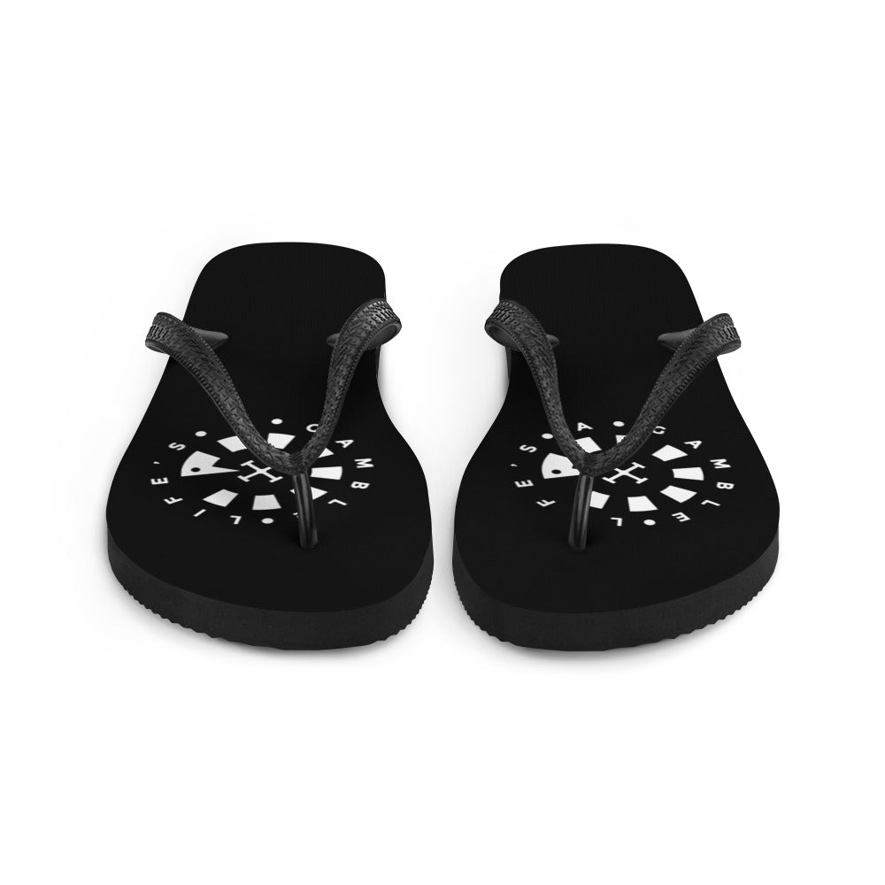 LAG Life's A Gamble Circle White Flip-Flops