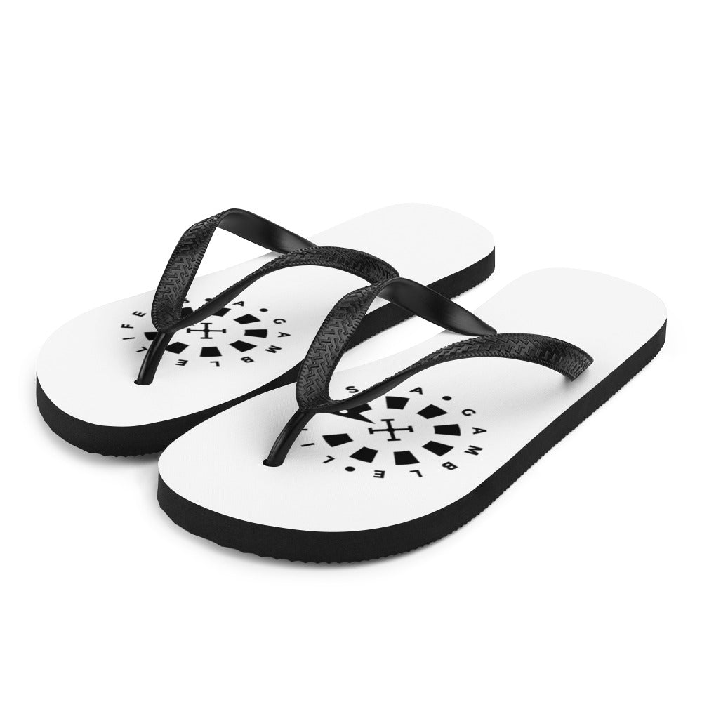 LAG Life's A Gamble Circle Black Flip-Flops