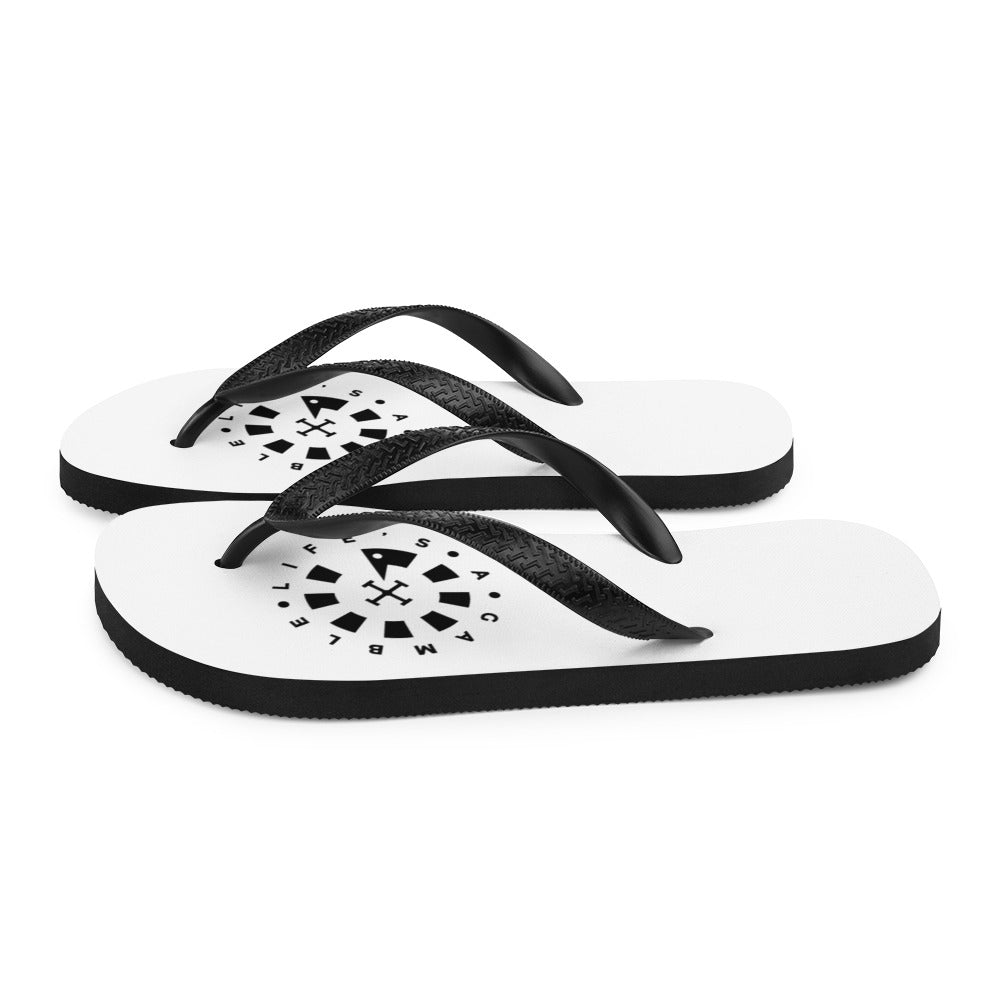 LAG Life's A Gamble Circle Black Flip-Flops