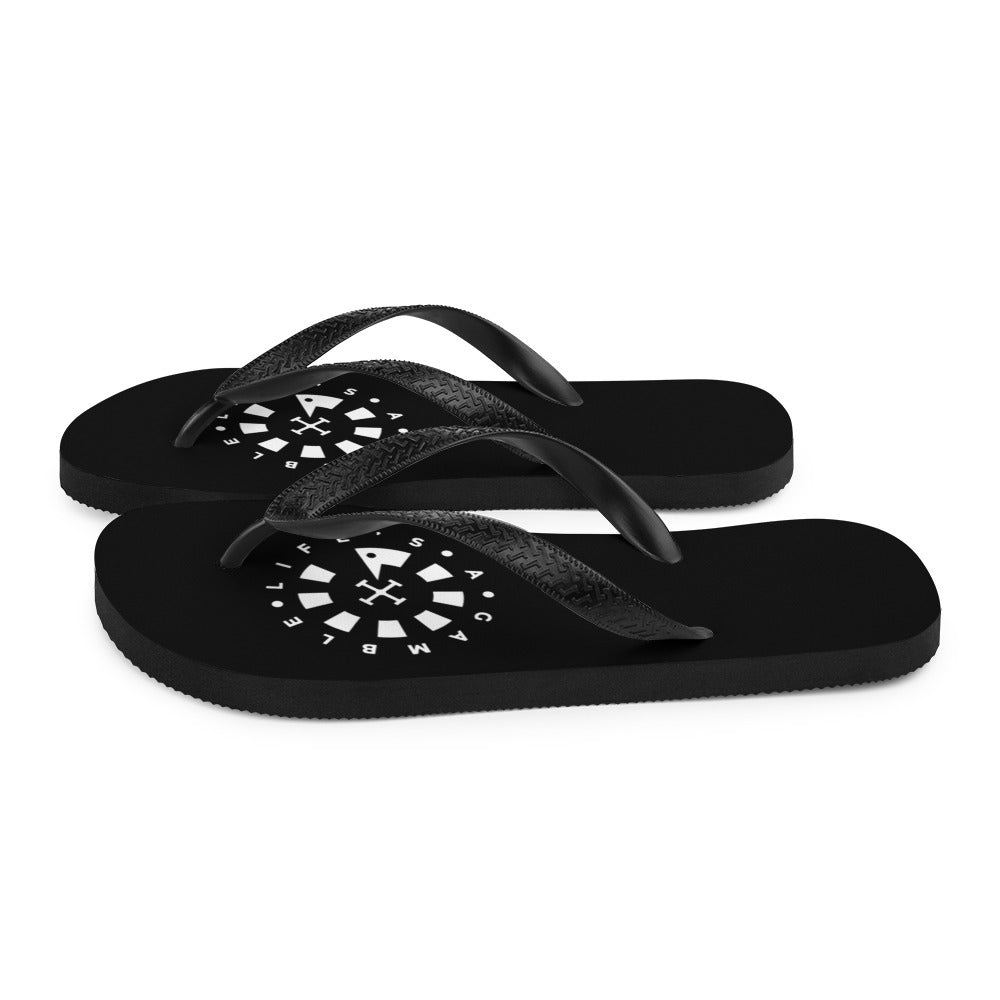 LAG Life's A Gamble Circle White Flip-Flops