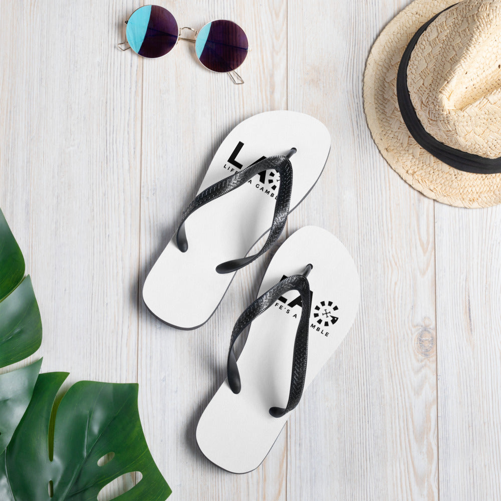 LAG Life's A Gamble Black Flip-Flops