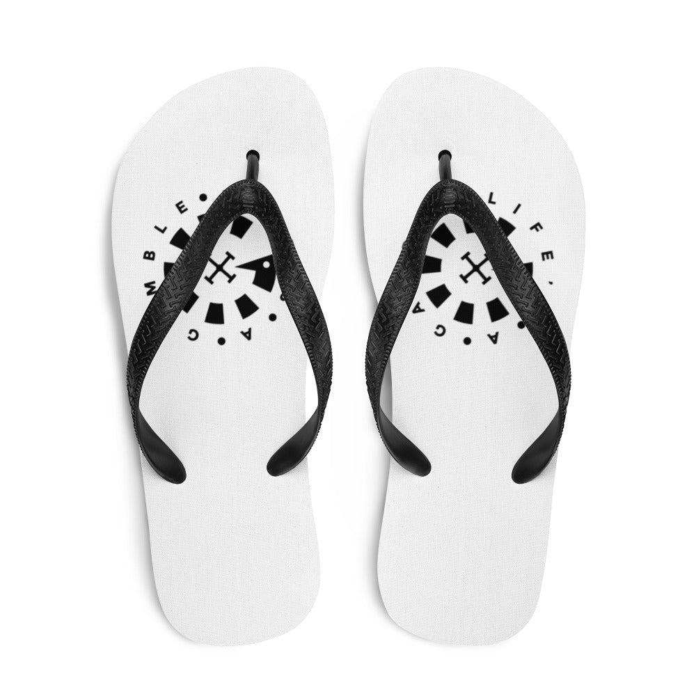 LAG Life's A Gamble Circle Black Flip-Flops