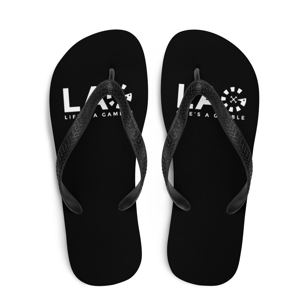 LAG Life's A Gamble White Flip-Flops