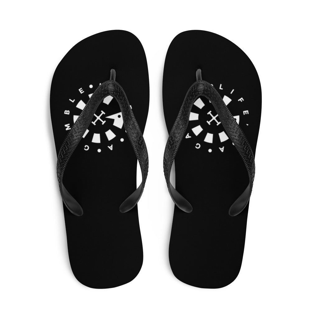 LAG Life's A Gamble Circle White Flip-Flops