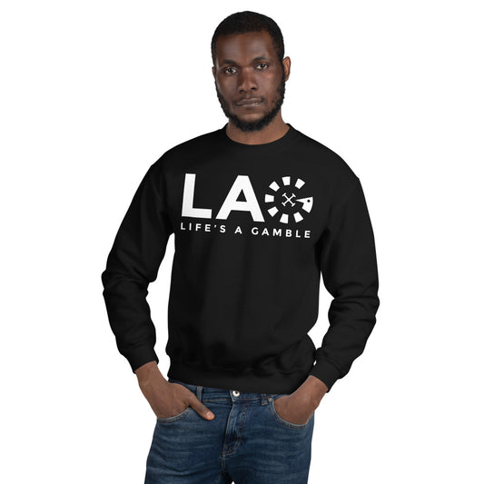 LAG Life's A Gamble White Unisex Sweatshirt