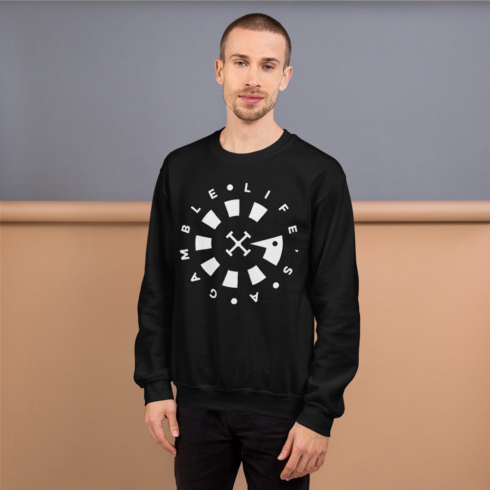 LAG Life's A Gamble Circle White Unisex Sweatshirt