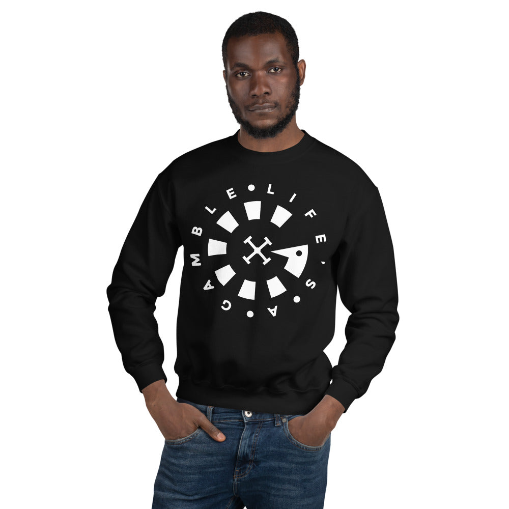 LAG Life's A Gamble Circle White Unisex Sweatshirt