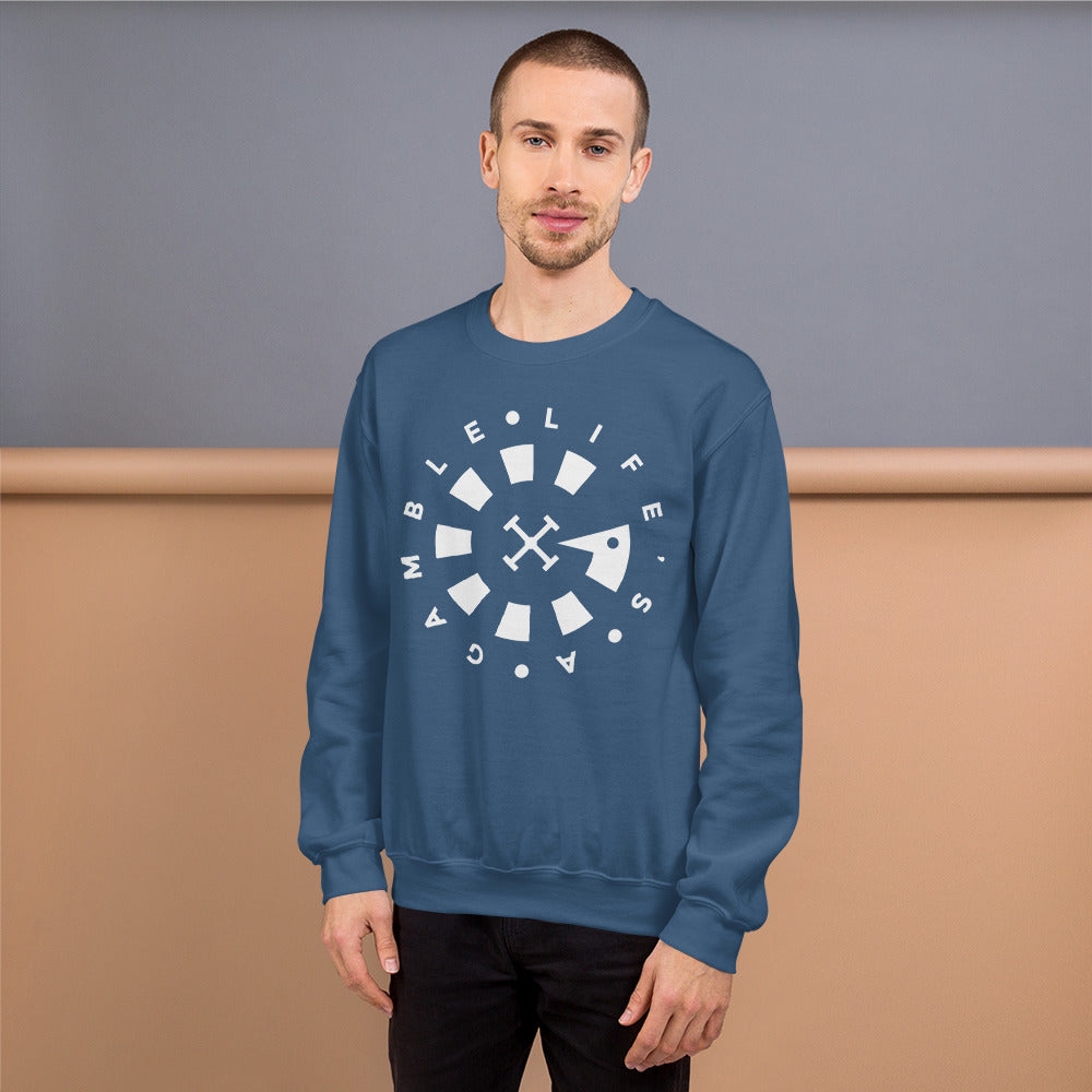 LAG Life's A Gamble Circle White Unisex Sweatshirt