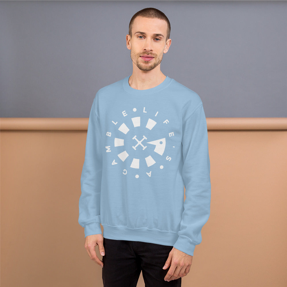 LAG Life's A Gamble Circle White Unisex Sweatshirt