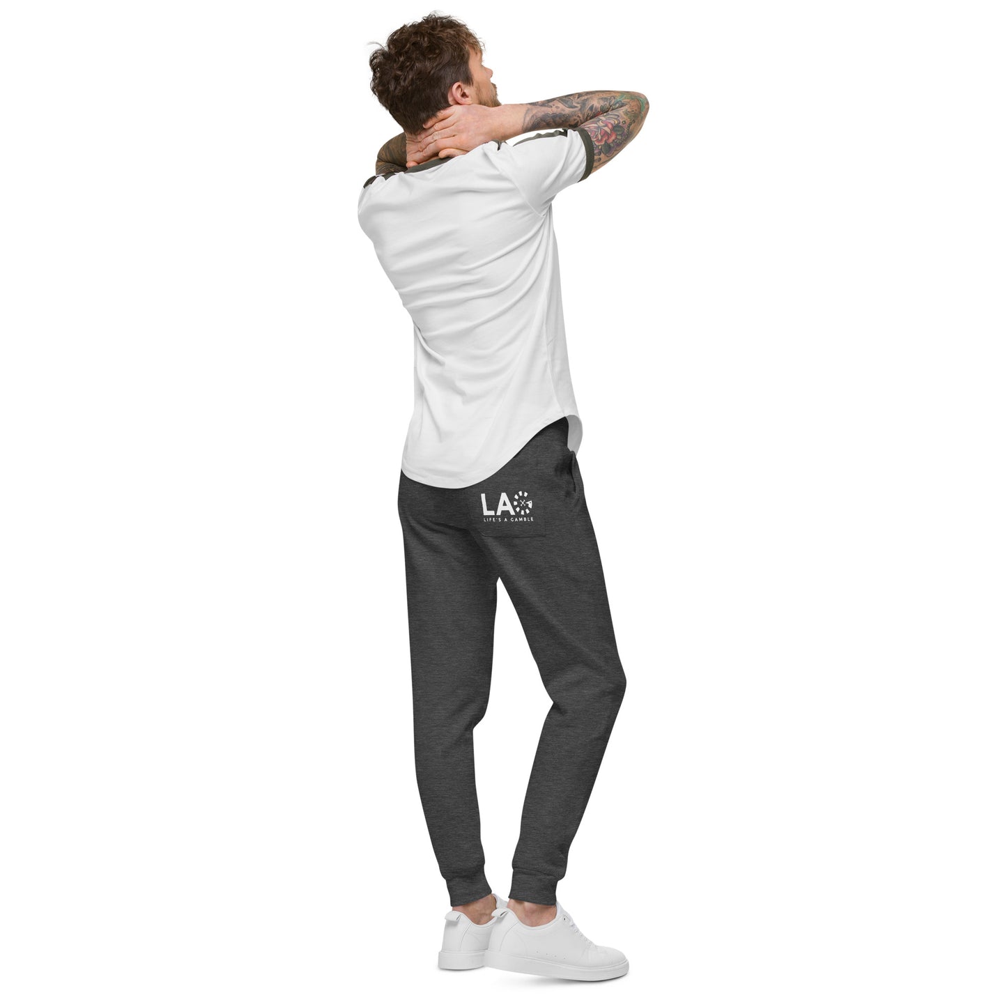 LAG Life's A Gamble White Unisex Fleece Sweatpants