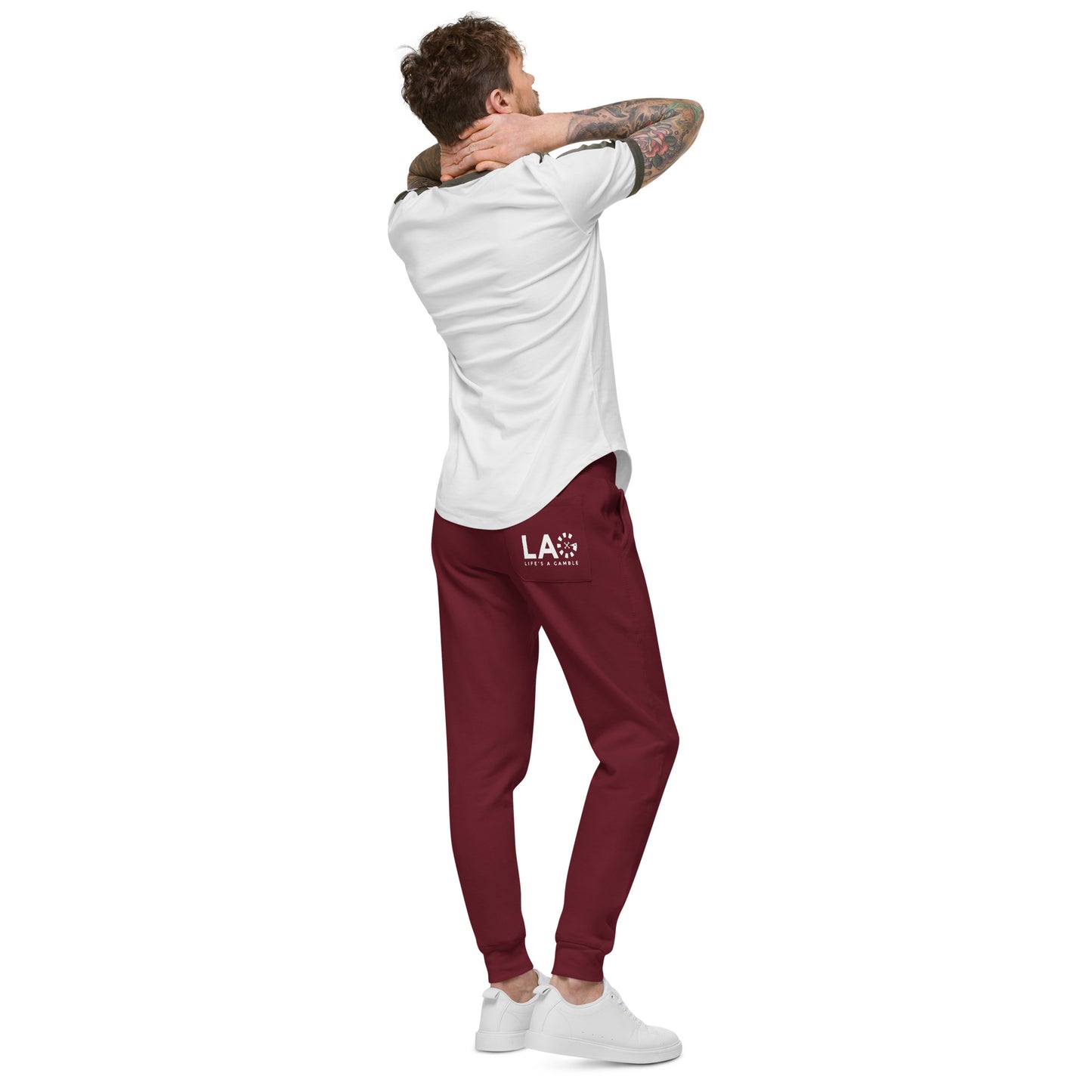 LAG Life's A Gamble White Unisex Fleece Sweatpants