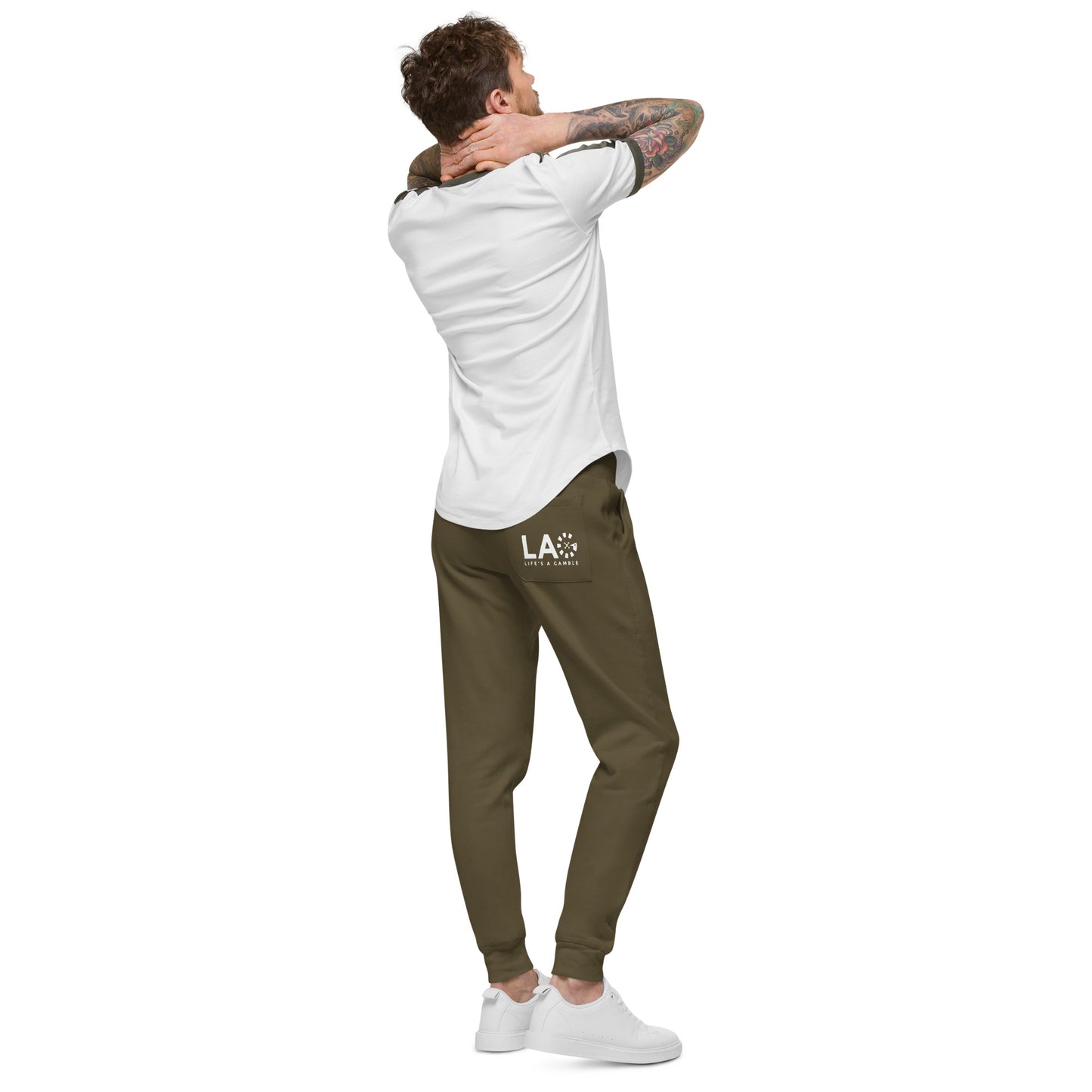 LAG Life's A Gamble White Unisex Fleece Sweatpants