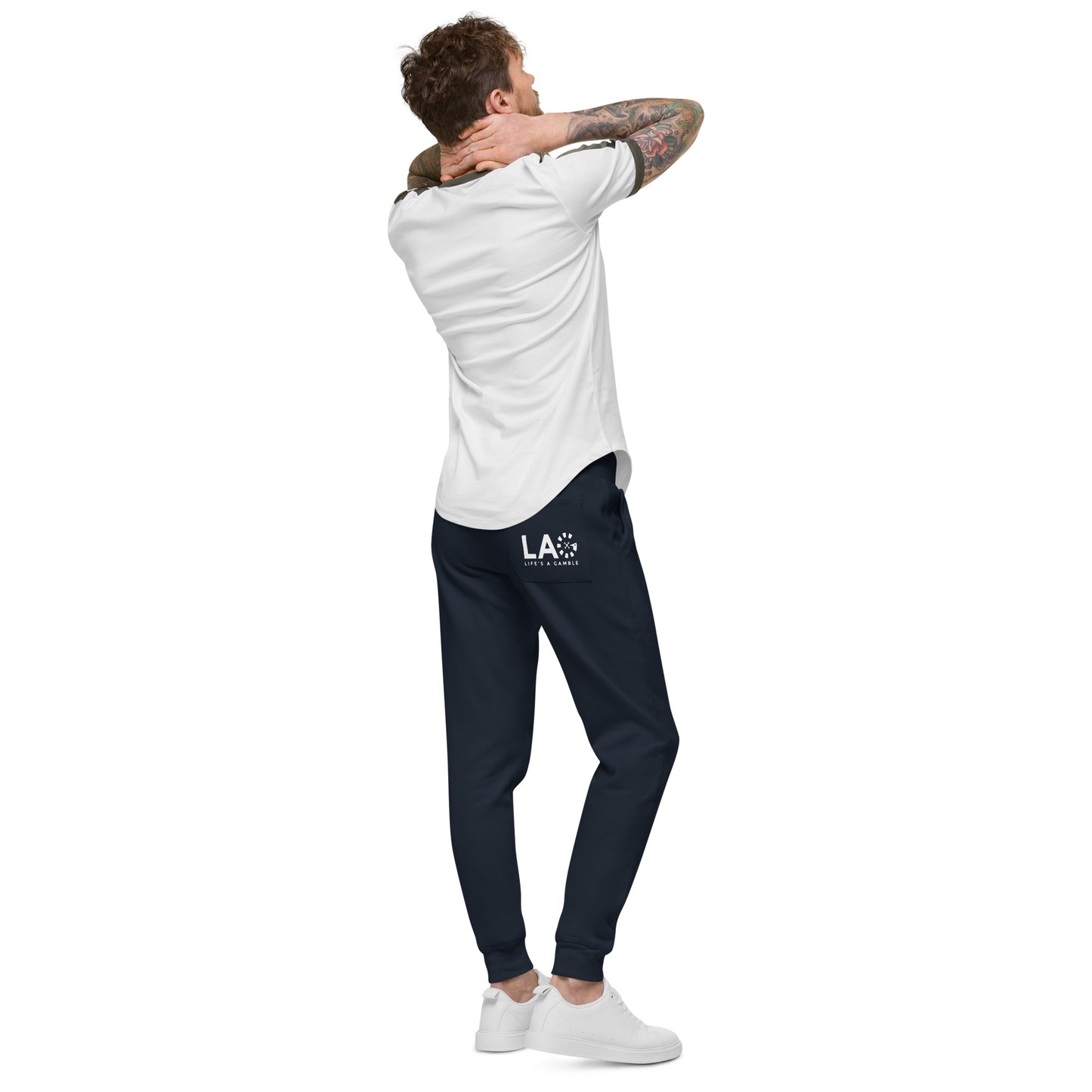 LAG Life's A Gamble White Unisex Fleece Sweatpants