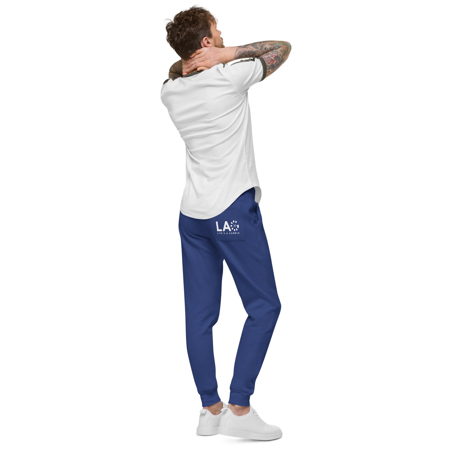LAG Life's A Gamble White Unisex Fleece Sweatpants
